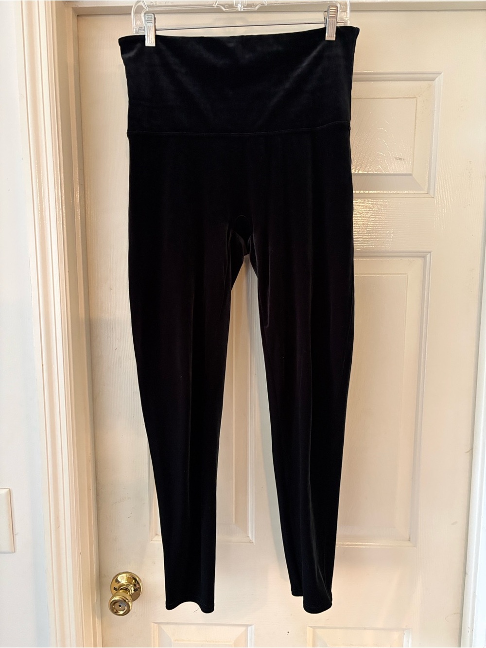 Spanx Black Velvet Leggings Shaping Tummy Control